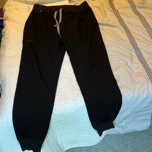 EUC FIGS Zamora joggers black small